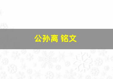 公孙离 铭文